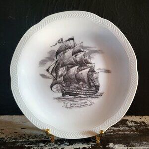 Vtg 1970s Home Line Nautical Ship Plate French Admiral Flag Ship Ocean 1790-1848